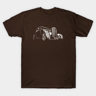 1932 Ford Model A Coupe - stylized white on dark background T-Shirt